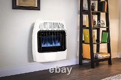 20,000 BTU Natural Gas Blue Flame Vent Free Wall Heater, White