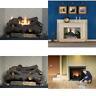 24 In Large Natural Gas/propane Fireplace Logs Remote Control Vent Free Fire Log