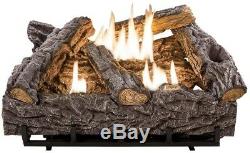 24 in Large Vent Free Fireplace Log Dual Fuel Logs Insert Natural Gas or Propane