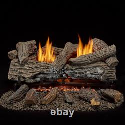24 in. Vent Free Natural Gas Log Set with Remote Control