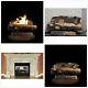 24 Inches. Vent-free Natural Gas Fireplace Logs Oakwood Dual U-shaped Burner New