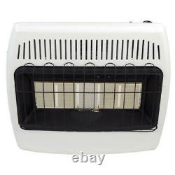 28 White Dual-Fuel Vent-Free Radiant Wall Heater 30,000 BTU Thermostat Control