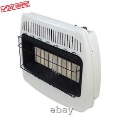 28 White Infrared Vent Free Propane Gas Wall Heater 30000BTU Thermostat Control