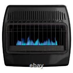 30000 BTU Black Dual Fuel Blue Flame Vent Free Floor Wall Thermostatic Heater