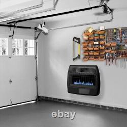 30000 BTU Black Dual Fuel Blue Flame Vent Free Floor Wall Thermostatic Heater