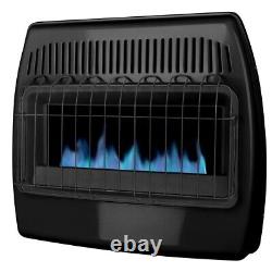 30000 BTU Black Dual Fuel Blue Flame Vent Free Floor Wall Thermostatic Heater