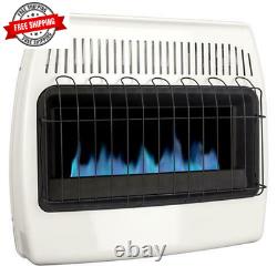 30000 BTU Wall Heater Cabin Warmer Dual Fuel Vent Free Convection Blue Flame