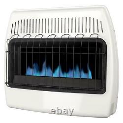 30000 BTU Wall Heater Dual Fuel Vent Free Blue Flame Convection Cabin Warmer