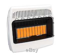 30,000 BTU Space Heater Natural Gas Infrared Vent Free Home Garage Wall Mount