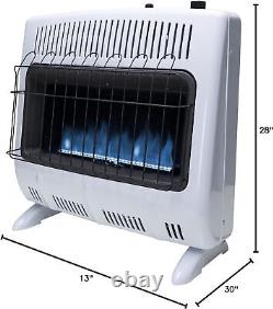 30,000 BTU Vent Free Blue Flame Natural Gas Heater MHVFB30NGT, 30D x13W x28H