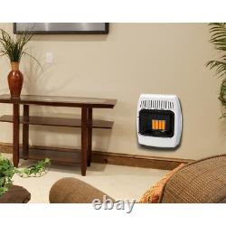6,000BTU Propane Gas Wall Heater Infrared Vent Free Indoor Dial Control White