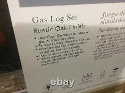 Allen + Roth 4976272 Gas Log Set Natural or Propane Rustic Oak Vent Free Heater
