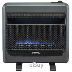 Bluegrass Living Natural Gas VentFree Blue Flame Gas Heater With Blower and Feet
