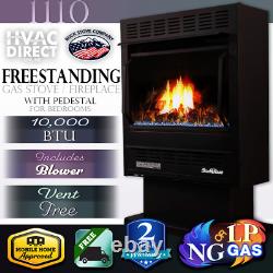 Buck Stove 1110 Vent-Free 22 NG/LP Gas Stove with Blower & Pedestal 10,000 BTU