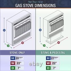 Buck Stove 1110 Vent-Free 22 NG/LP Gas Stove with Blower & Pedestal 10,000 BTU