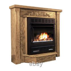 Buck Stove 1127 Deluxe 25K BTU Vent-Free NG/LP Gas Fireplace with Blower & Mantel