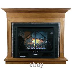 Buck Stove 34 ZC Contemporary Vent-Free NG/LP Gas Fireplace with Blower & Mantel