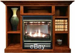 Buck Stove Vent Free Gas Stove with Prestige Mantel in Dark Oak NG