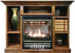 Buck Stove Vent Free Gas Stove with Prestige Mantel in Light Oak NG