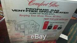 COMFORT GLOW Vent Free Blue Flame PROPANE Gas Wall Heater 15,000-30,000 BTU