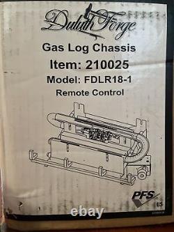 DULUTH FORGE FDLR18-1 VENT FREE GAS LOG CHASSIS withremote Natural Gas & Propane