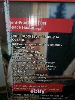DYNA GLO Gas Blue Flame Wall Heater 30,000 BTU Vent Free Space Heat 0849075