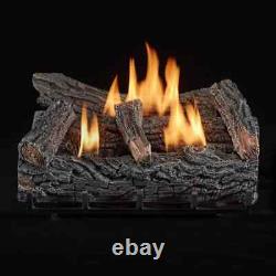 Duluth Forge Fireplace Log Set 22 W 32,000 BTU Vent-Free Natural Gas Winter Oak