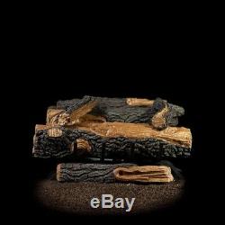 EMBERGLOW Natural Gas Fireplace Faux Logs Set Vent Free Indoor Heater Fire Pit