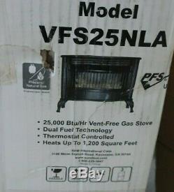 Emberglow Freestanding 25,000 BTU Vent-Free Dual Gas Stove VFS25NLA (WH)