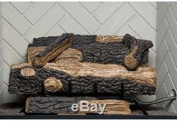 Emberglow Oakwood 24 in Vent-Free Natural Gas Fireplace Logs Vent-Free