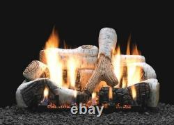 Empire 18 Birch Logset with Vent-Free/Vented Slope Glaze Burner- Natural Gas
