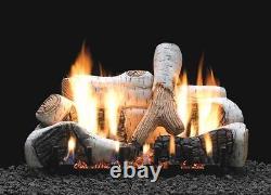 Empire 30 Birch Logset with IP VentFree Slope Glaze Burner- Natural Gas
