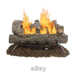 Fireplace Logs 24.25 Inch Oak Vent Free Dual Fuel Natural Propane Gas 30000 BTU