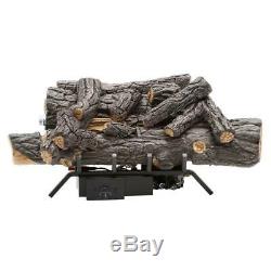 Fireplace Logs Vent Free Natural Gas Savannah Oak Remote Control Heat Efficiency
