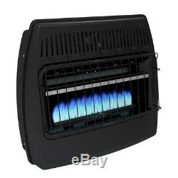 Garage Heater Gas Wall Dyna Glo 30,000 BTU Blue Flame Vent Free Dual Fuel Black