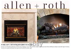 Gas Fireplace Logs 30000 BTU Vent-Free Dual-Fuel with Thermostat