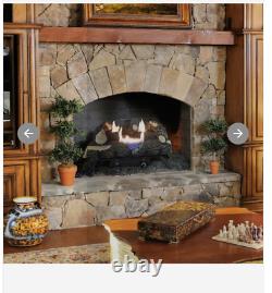 Gas Fireplace Logs 30000 BTU Vent-Free Dual-Fuel with Thermostat