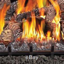 Gas Log Fireplace 18 Inch Vent Free Log Burner Set Insert for Natural