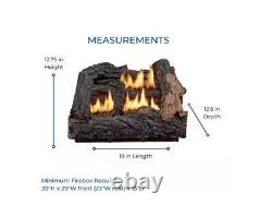 Gas Log Set 18 in. 30,000 BTU Manual Control Country Oak Vent Free Dual Fuel