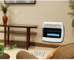 Gas Wall Heater 30,000 BTU Blue Flame Vent Free LP Heats Up To 1,000 sq. Ft