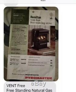 Hamilton Free-Standing Natural Gas Stove, Vent Free