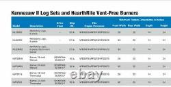Hearthrite Kennesaw II Vent Free Refractory Log Set 24 Natural Gas Remote Ready