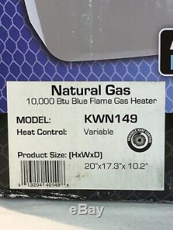 Kozy World 10,000 BTU Natural Gas Wall Heater. Vent Free