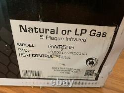 Kozy World GWR505 LP/Natural Gas Ceramic Space Heater 26,000 30,000 BTUs