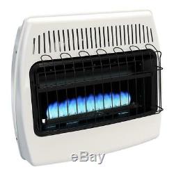 Liquid Propane Gas Wall Heater 30000 BTU Vent Free Blue Flame Indoor Home Room