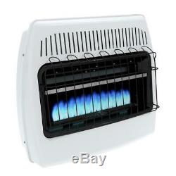 Liquid Propane Gas Wall Heater 30000 BTU Vent Free Thermostat Blue Flame Indoor