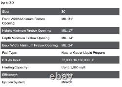 Monessen Lyric Vent Free Gas Burner 30 Contemporary Millivolt Natural Gas