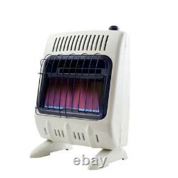 NATURAL GAS SPACE HEATER FIREPLACE 10,000 BTU Vent Free Blue Flame White