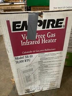 NEW Empire SR-10 10,000 BTU Vent-free Infrared Natural Gas Heater safety shutoff