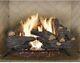 Natural Gas Fireplace Heater Log Set 18 In. Split Oak Vented Realistic Emberglow